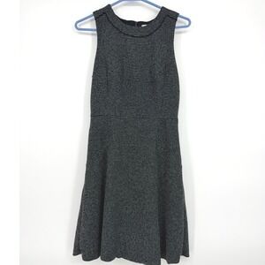 White House Black Market Black White Textured Fit and Flare Dress Size 2